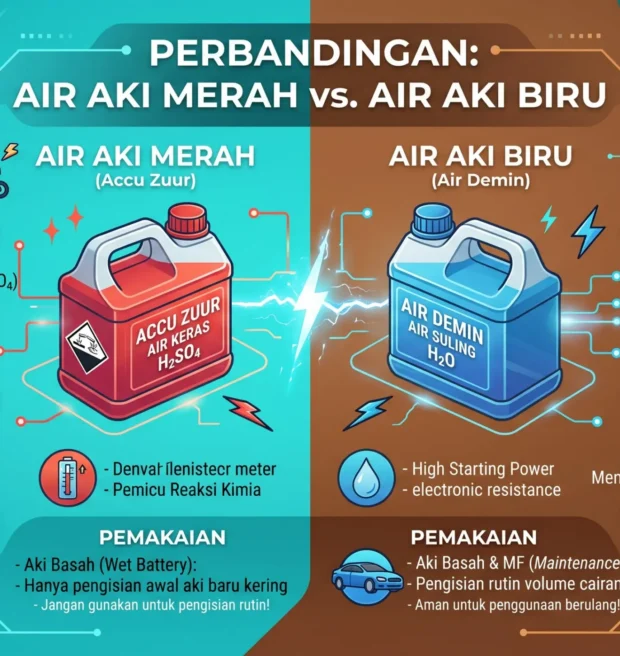Air Aki Merah vs Biru