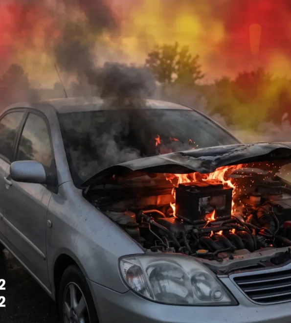 Mobil Terbakar Mesinnya